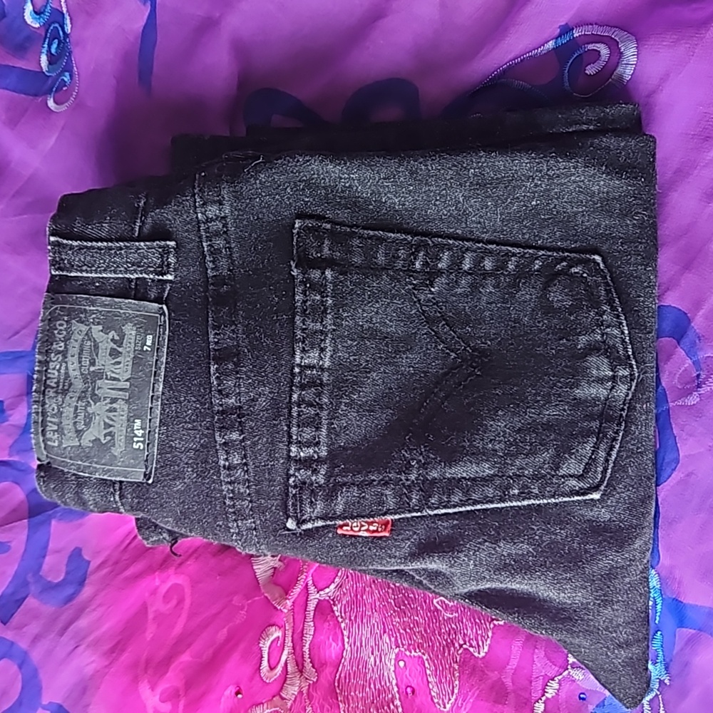 Boys Levi's 514 sz 7 reg black denim jeans